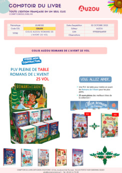 COLIS AUZOU ROMANS DE L'AVENT 25 VOL OCTOBRE 2025 CDL501
